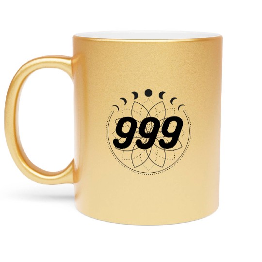 Mandala Angel Numbers 999 Moon Cycle Metallic Mugs