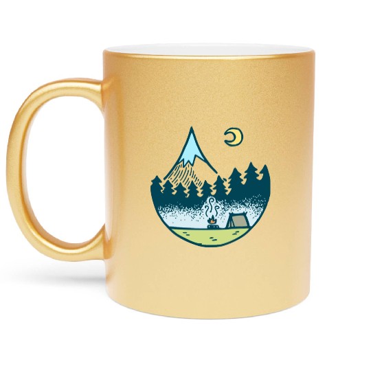 Keep It Simple (Camping At Night) Metallic Mugs