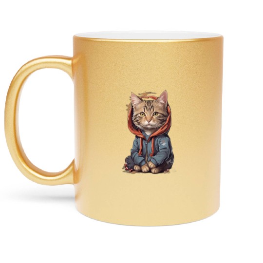 Proud cat Like A Wild Beast Metallic Mugs