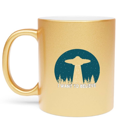 I Want To Believe World Ufo Day Metallic Mugs