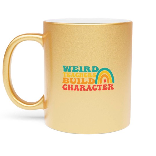 groovy Weird Build Character teacher appreciation Metallic Mugs