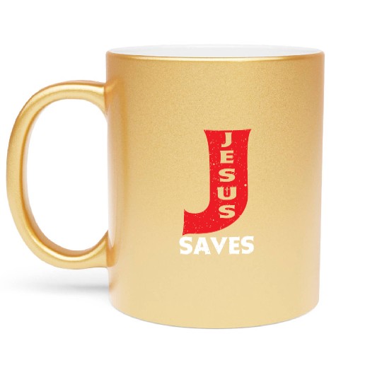 Jesus Saves Love Jesus Christian Christmas Metallic Mugs
