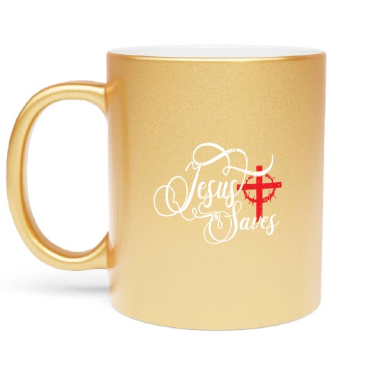 Jesus Saves Love Jesus Christmas Christian Metallic Mugs