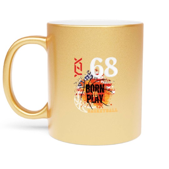 Basketball, born to play Metallic Mugs