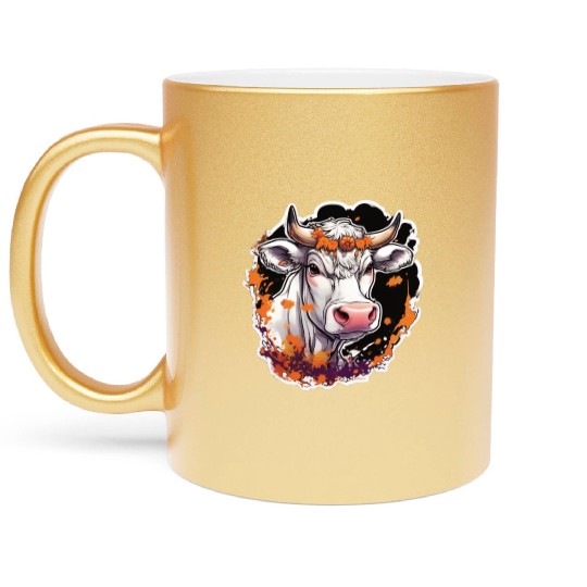 Kug Cow Halloween Cow Skull Cow Head Cows Metallic Mugs