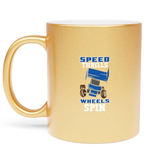 Sprint Car Mom Dirt Track Racing Racing Race Day Metallic Mugs