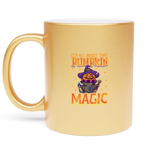 Scary Pumpkin Halloween Costume Autumn Fall Gift Metallic Mugs