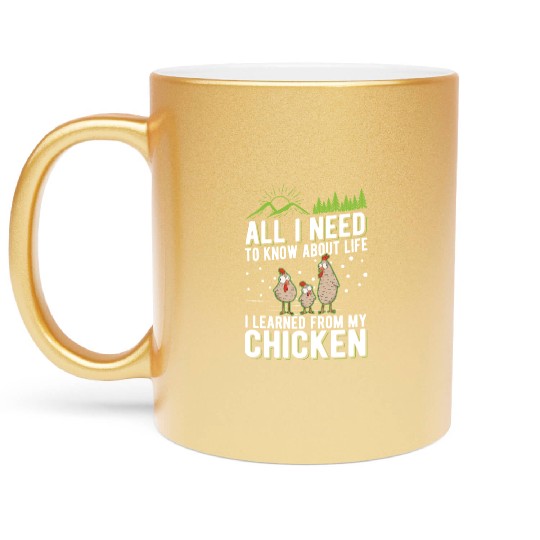 Chickens Chicken Farm Farmer Metallic Mugs
