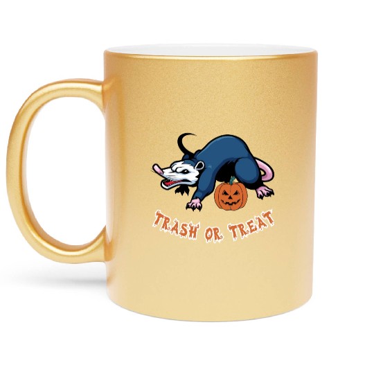 Trash Or Treat Funny Halloween Metallic Mugs