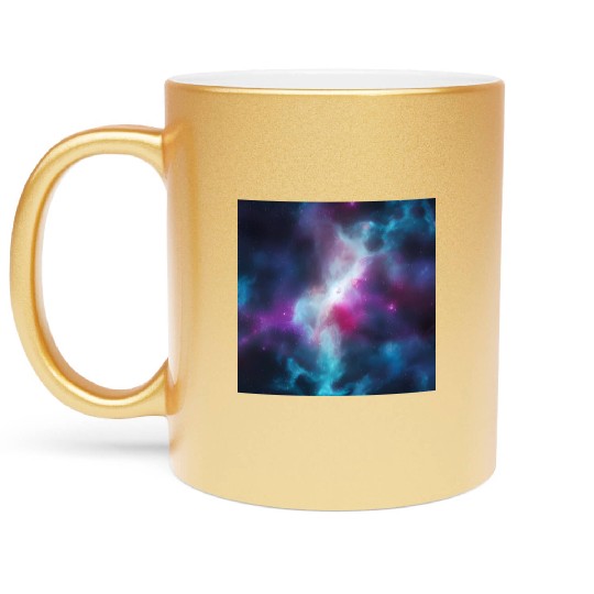 Galaxy nebula abstract design Metallic Mugs
