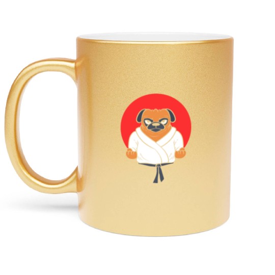 Pug Karate Karate Students Metallic Mugs
