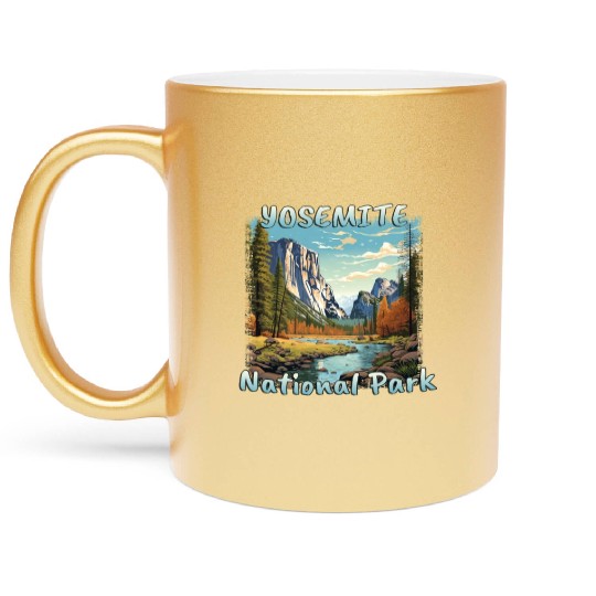 USA Yosemite National Park Sierra Nevada Colorful Metallic Mugs