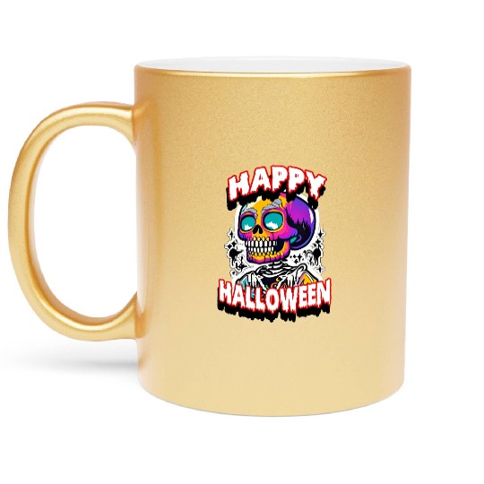 Graffiti Skulls: Happy Halloween Spooktacular Metallic Mugs