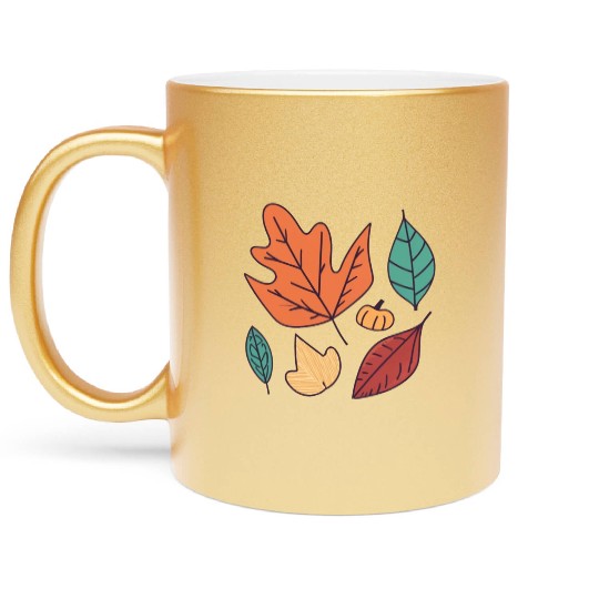Fall Leaves Embrace the Beauty of Autumn Metallic Mugs