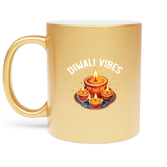 Happy Diwali Diwali Festival Indian Hindu Hinduism Metallic Mugs