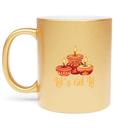 Happy Diwali Diwali Festival Indian Hindu Hinduism Metallic Mugs