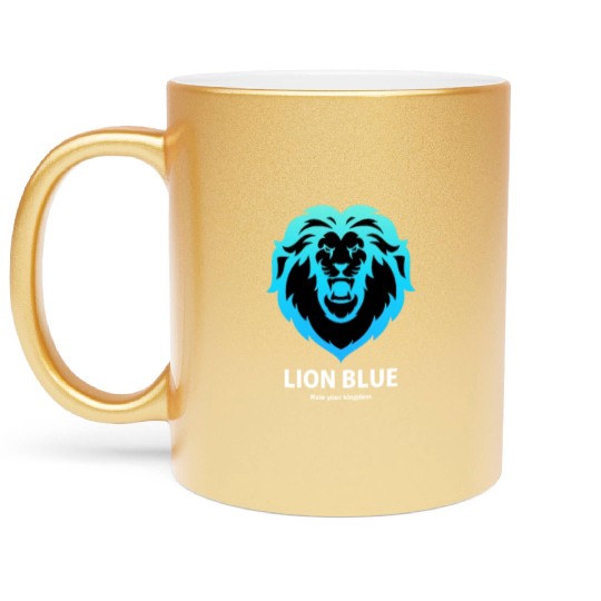 lion black Metallic Mugs