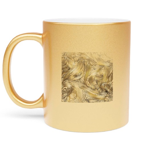 Gold Line Pattern Metallic Mugs