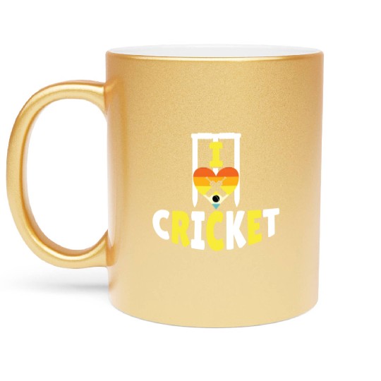 I Love Cricket Metallic Mugs