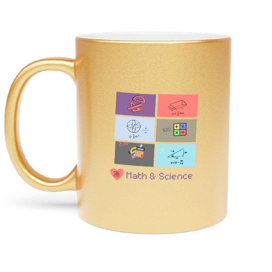 I love math and science Metallic Mugs