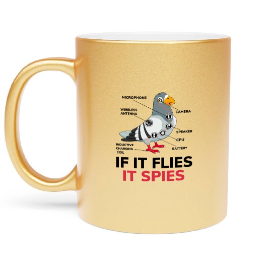 If It Flies It Spies Pigeon Anatomy Bird Aren t Metallic Mugs