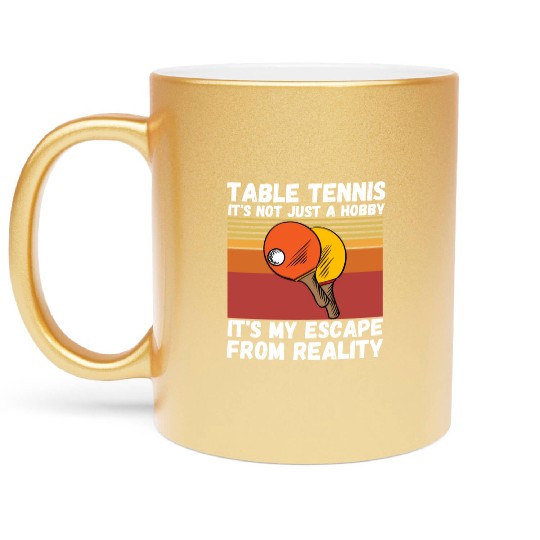 Table Tennis Ping Pong Player Lover Metallic Mugs