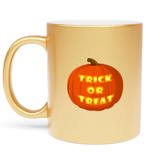 Trick Or Treat Halloween Pumpkin Metallic Mugs
