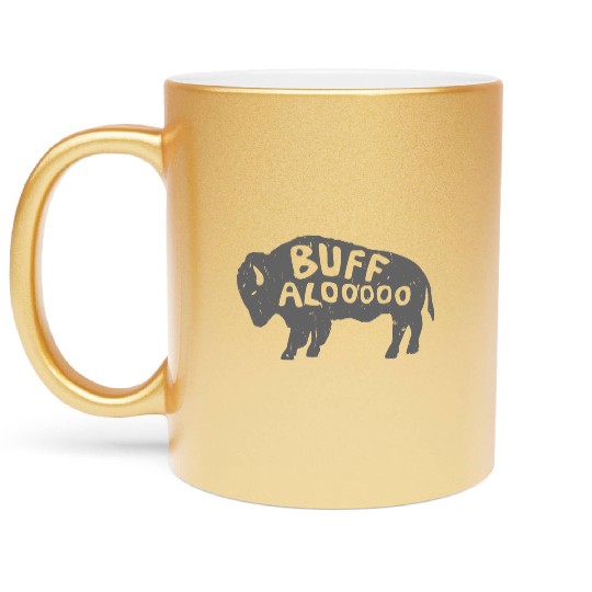 Distressed Buffalo Buffaloooooo American Bison Metallic Mugs
