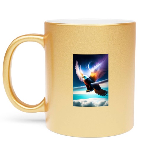 "Embrace Transformation: Crystal Eagle Design" Metallic Mugs