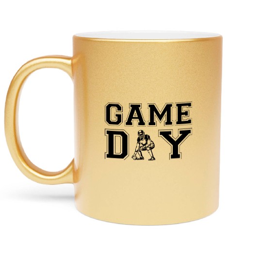 Game Day for Men Women Football Sunday Funday Metallic Mugs