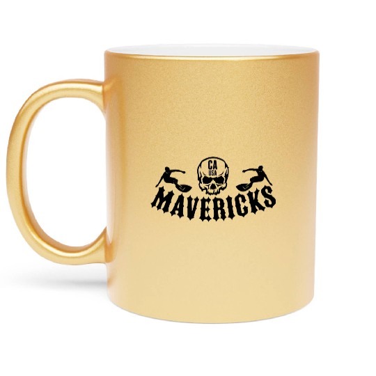 Mavericks Beach Northern California Usa Metallic Mugs