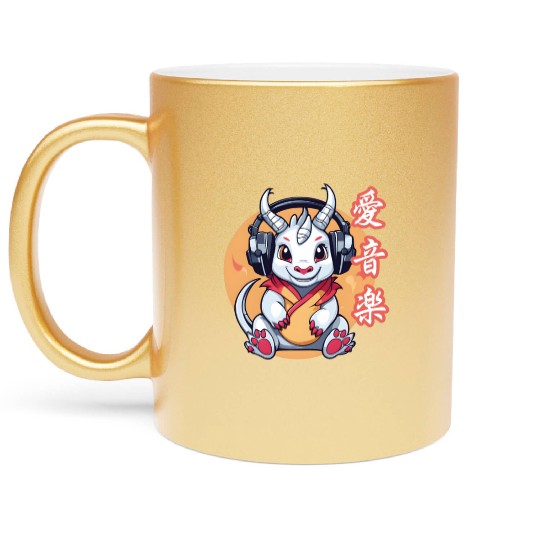 Japanese Music Dragon Metallic Mugs