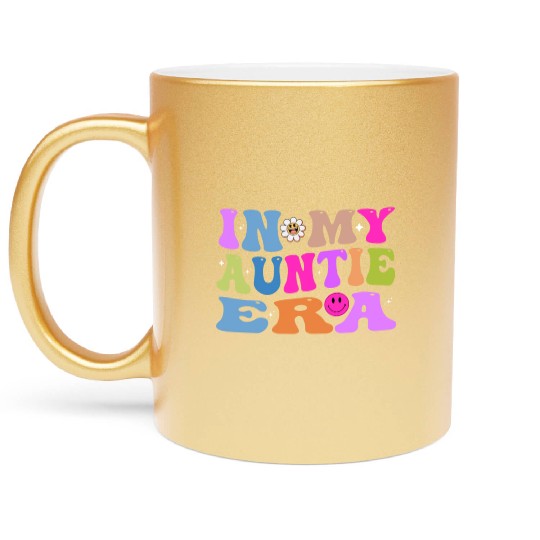 In My Auntie Era Baby Announcement for Aunt Mother Metallic Mugs