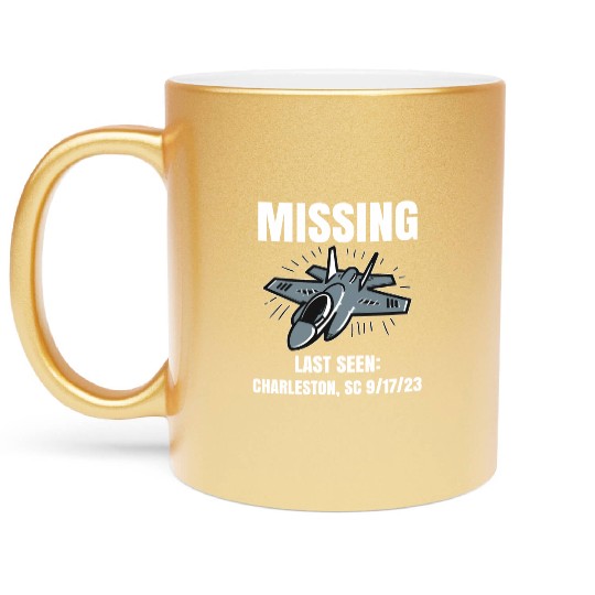 Missing F-35 War Plane Metallic Mugs