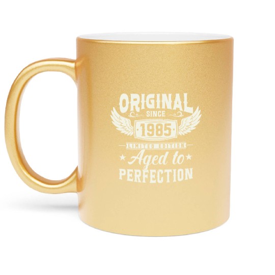 1985 Vintage Birthday Gift Metallic Mugs