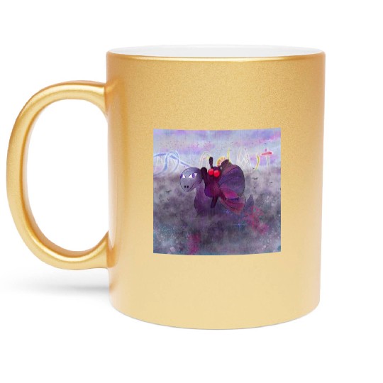 Mothman and Bessie the Lake Erie Monster's Vacay Metallic Mugs
