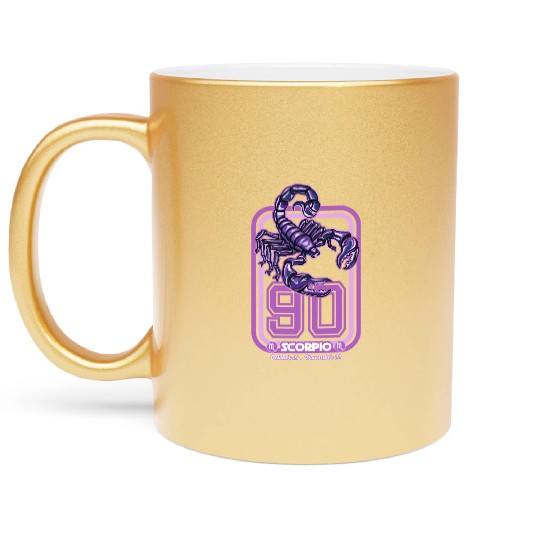 Scorpio Born in 1990 Zodiac star sign horoscope As Metallic Mugs