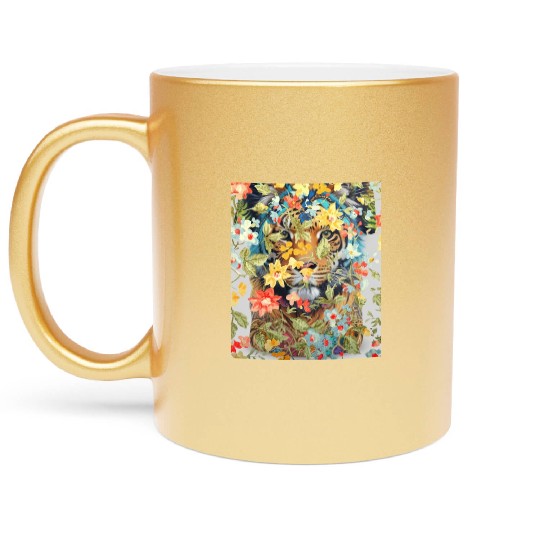 tiger big cat Metallic Mugs