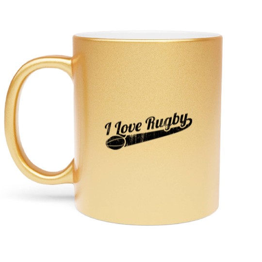 Rugby Player Metallic Mugs