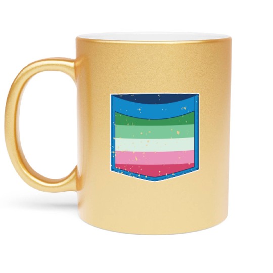Abrosexual flag breast pocket LGBT Abrosexual Metallic Mugs