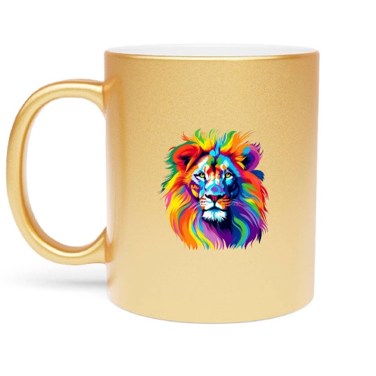 Lion colorful Metallic Mugs