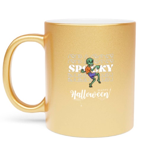Spooky Season Zombie Halloween Fall Metallic Mugs