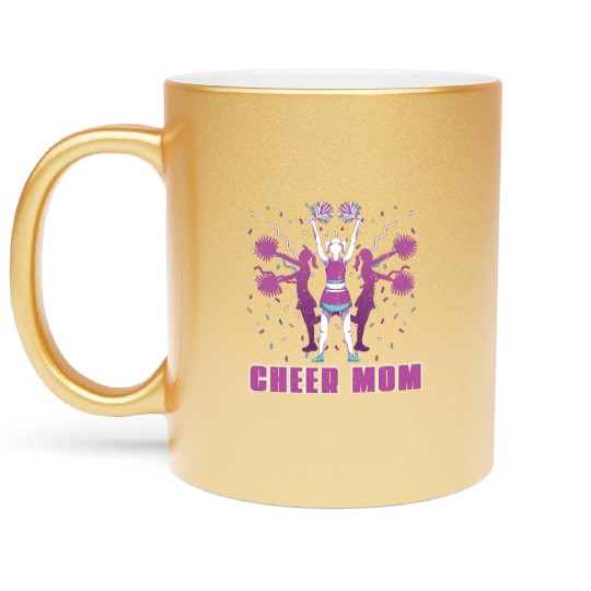 Cheerleader Mom Mother's Day Gift Cheerleading Metallic Mugs