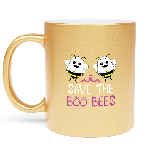 Save The Boo Bees Breast Cancer Awareness Metallic Mugs