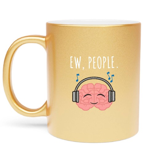 Ew People Brain Headphones Distressed Metallic Mugs
