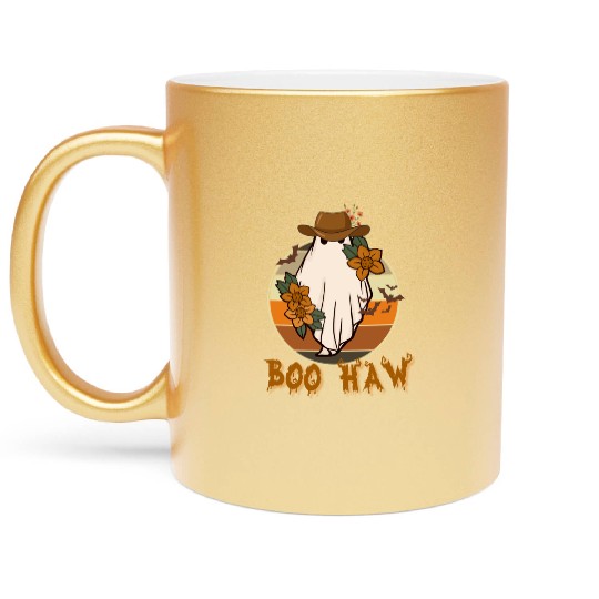BOO HAW Western Halloween Metallic Mugs