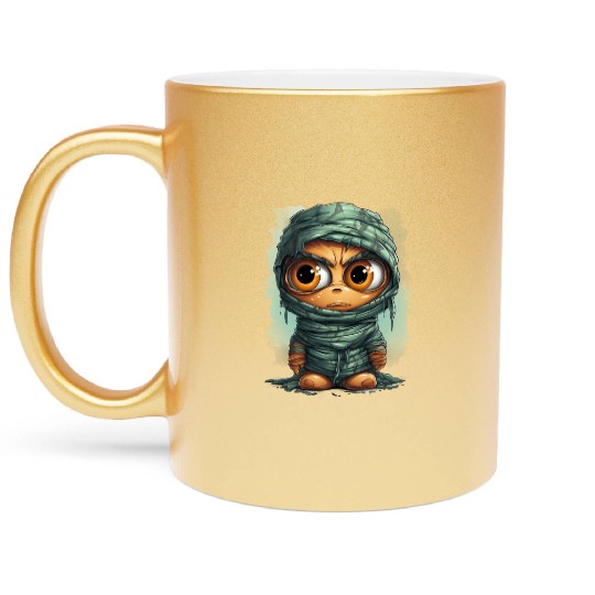Halloween Spooky Cartoon Mummy Metallic Mugs