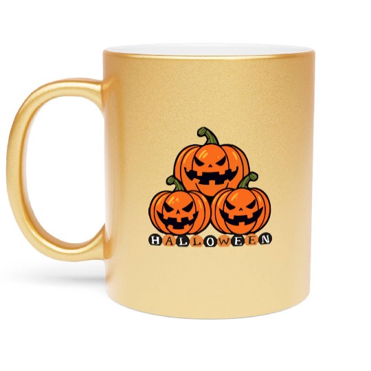Halloween pumpkin Metallic Mugs