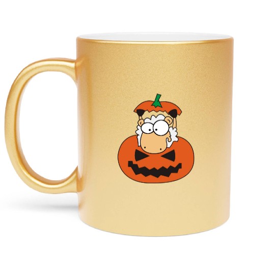 Sheep in pumpkin | Halloween, trick or treat Metallic Mugs