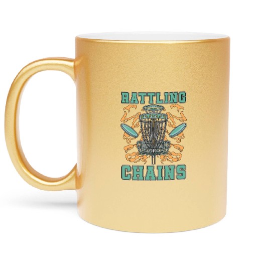 Disc Golf Rattling Chains Ultimate Frisbee Golfer Metallic Mugs